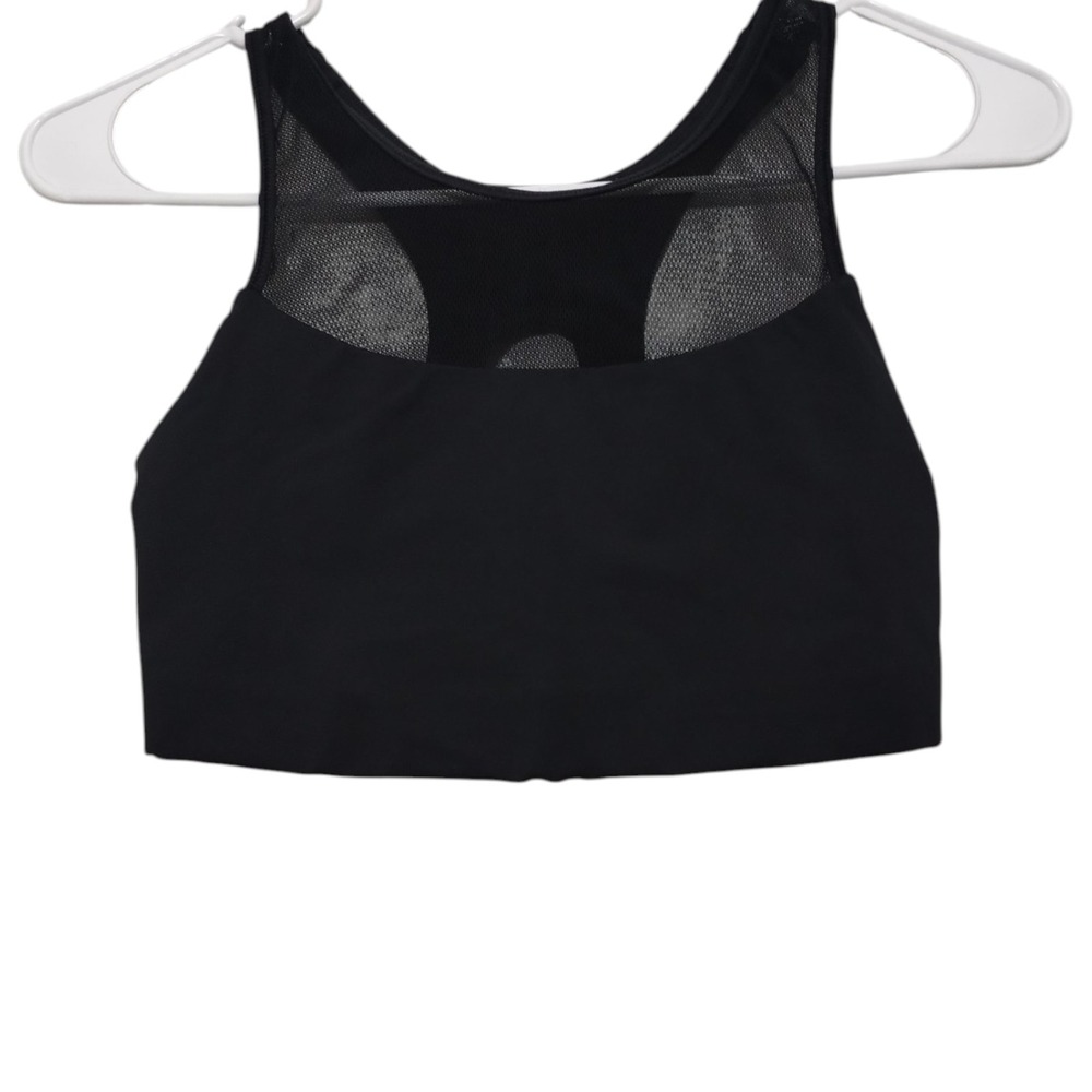 Lululemon Black‎ Mesh Sports Bra Gear Up Women's 6 Cutouts Run Gym Workout